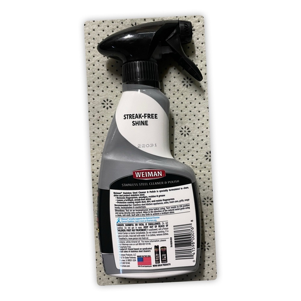 Weiman‎ Stainless Steel Cleaner & Polish, 12 FL OZ - Picture 2 of 2
